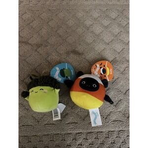 Squishmallow 3.5 inch Clip Candy Corn Bat Emily And Frankenstein Nash